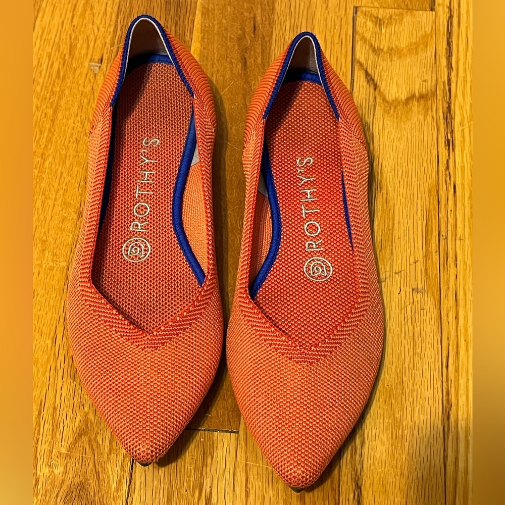 Rothy's Vibrant Orange Pointed Flats